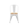 Bartel Chair with Wooden Seat - White - 2