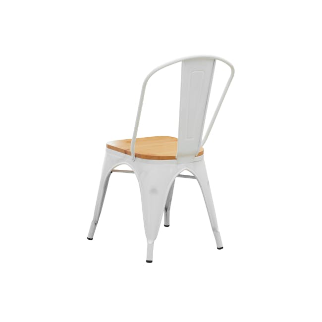 Bartel Chair with Wooden Seat - White - 4