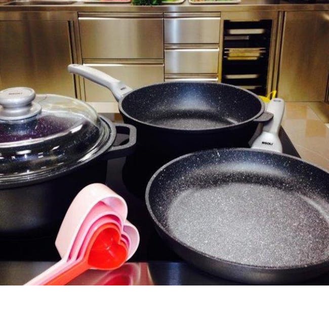 Risoli Skillet 2H Premium Induction W/Lid Granito Hardstone (2 Sizes) - 2