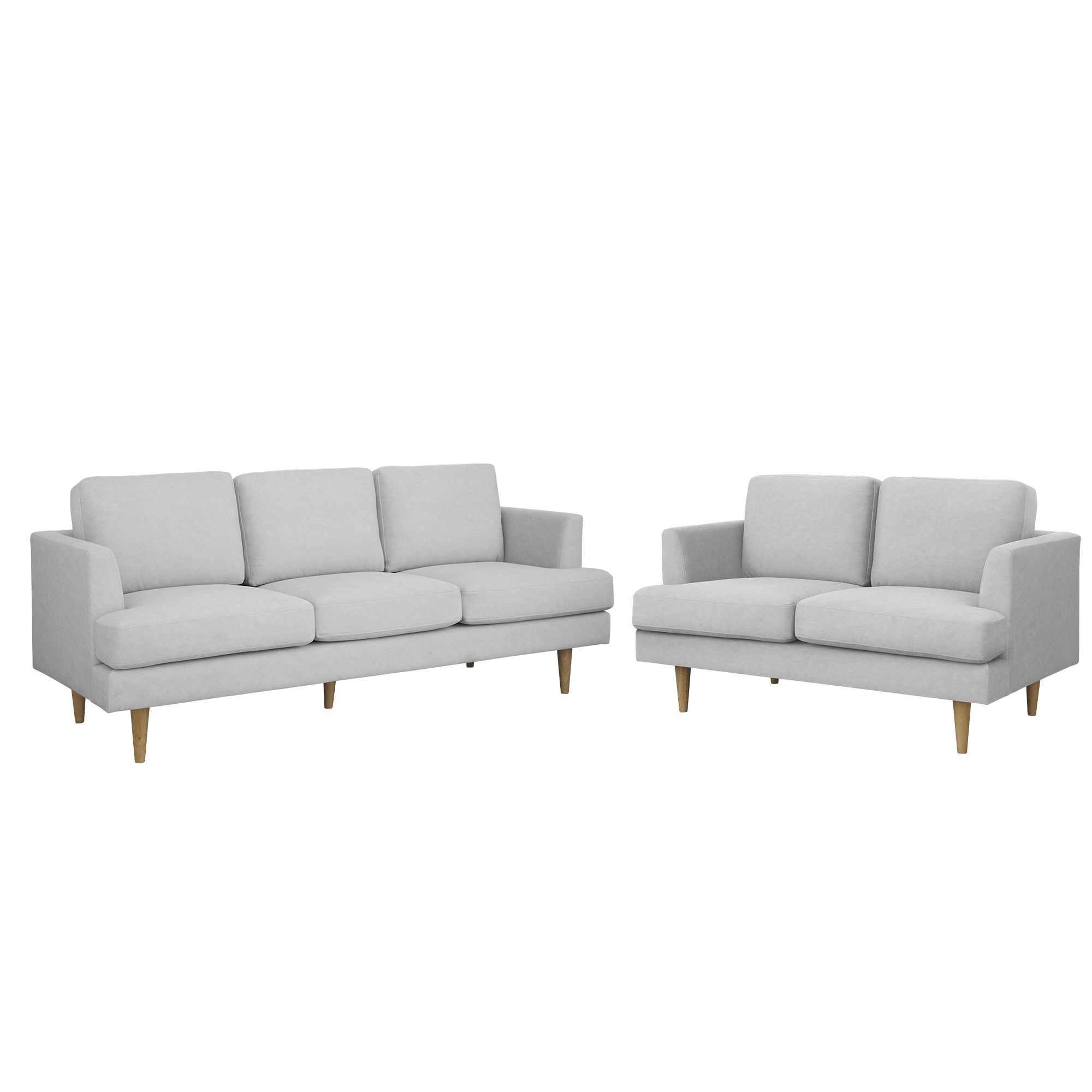 Soma 3 Seater Sofa with Soma 2 Seater Sofa - Silver (Scratch Resistant) - Image 1