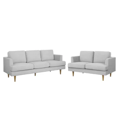 Soma 3 Seater Sofa with Soma 2 Seater Sofa - Silver (Scratch Resistant) - Image 1