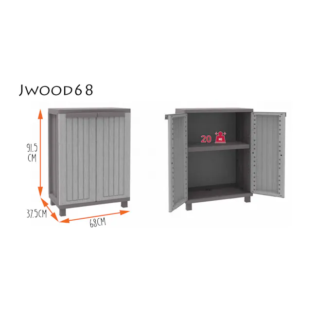 Terry Jwood68 Outdoor Cabinet - 2 - JWood68 cabinet, 5 cm height, 5 cm width, 68 cm depth, 20 kg weight capacity, open