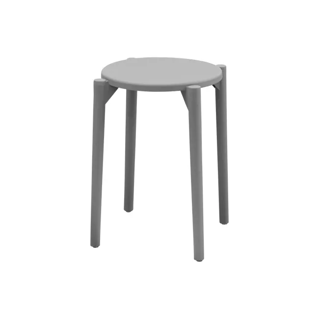 Olly Monochrome Stackable Stool - Slate - 1 - Modern minimalist table with sleek design, round table, minimalist furniture