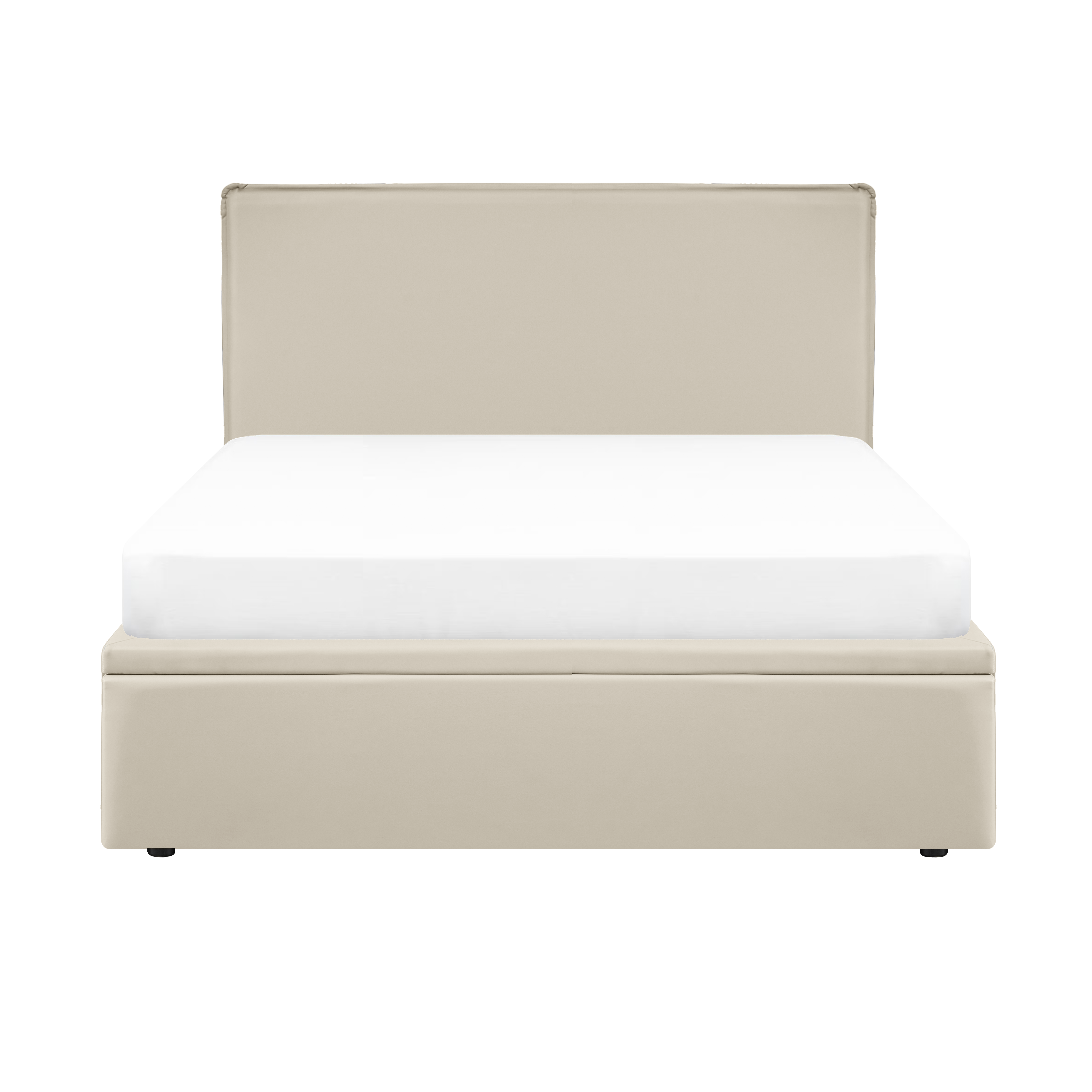 Arthur Queen Storage Bed - Ivory (Faux Leather)