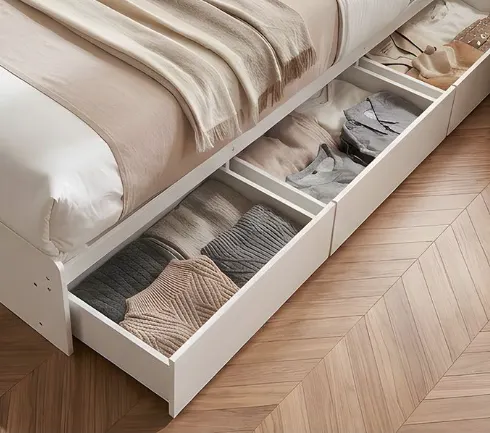 Alexis Super Single Platform Storage Bed - White - 7