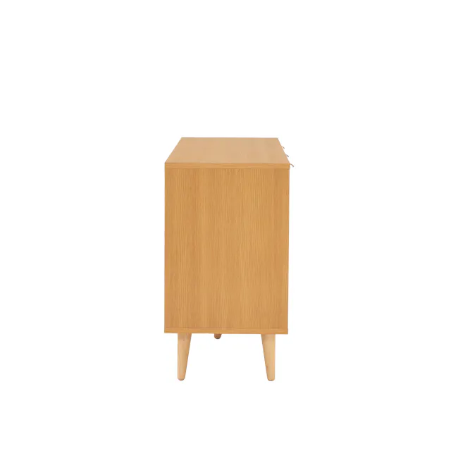Dayne Rattan Sideboard 1.5m - 12 - Wooden side table, minimalist design, natural wood finish, simple structure, rectangular