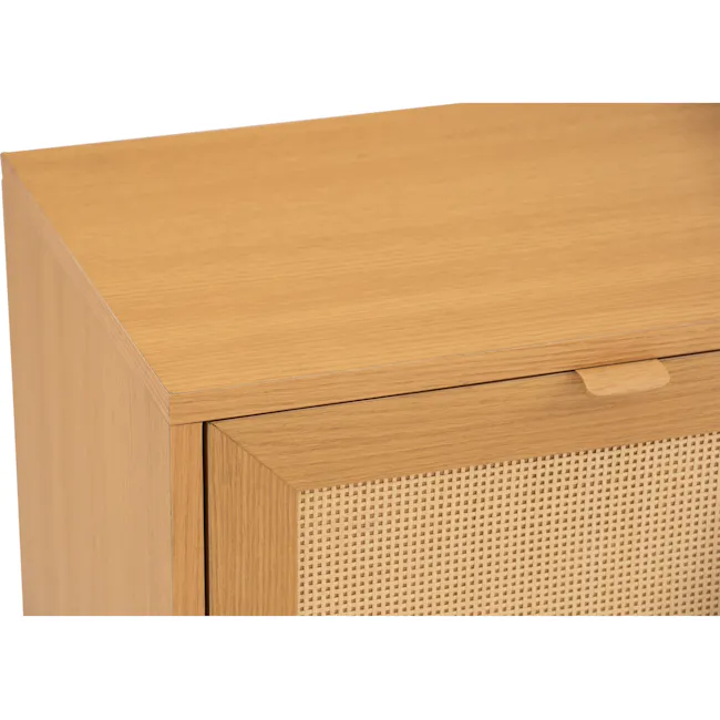 Dayne Rattan Sideboard 1.5m - 9 - Wooden desk, light wood finish, drawer, handle, wooden cabinet, side table, sideboard