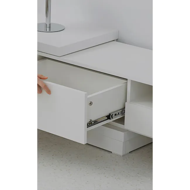 Derelle Extendable TV Console 1.6m-2.4m - White - 8