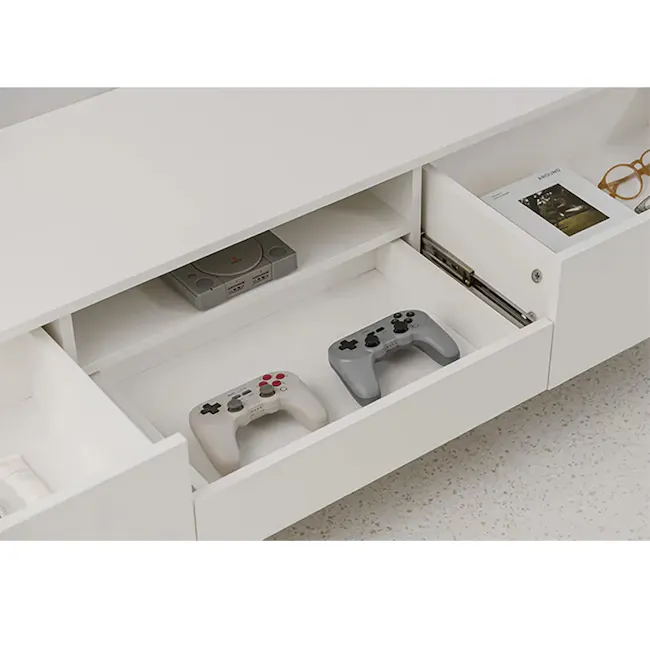 Derelle Extendable TV Console 1.6m-2.4m - White - 6