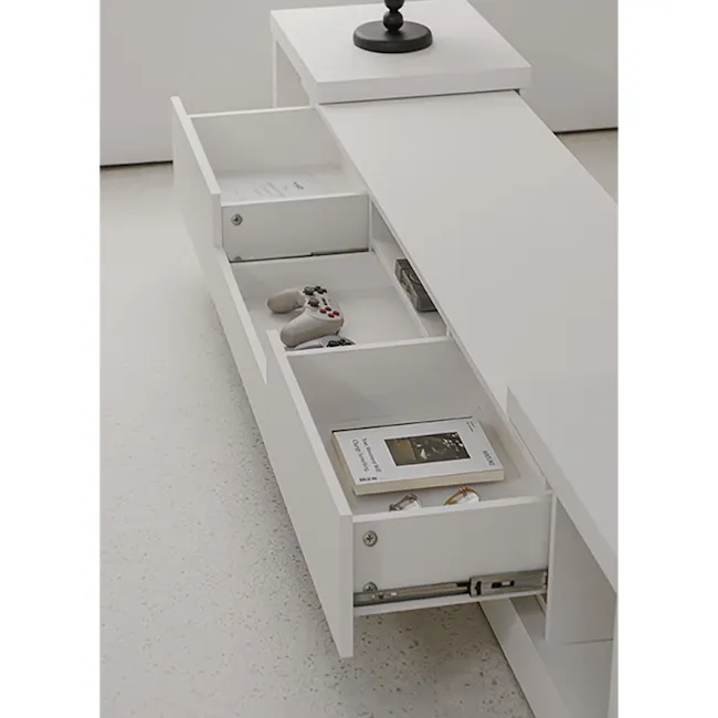 Derelle Extendable TV Console 1.6m-2.4m - White - 12