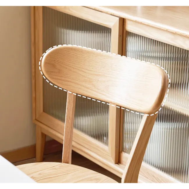 Blane Chair - Oak - 6 - Wooden chair, minimalist design, natural wood finish, curved backrest, wooden legs, simple