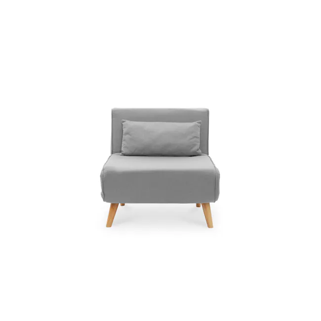 Noel Sofa Bed - Harbour Grey - 1 - Grey upholstered sofa, minimalist design, wooden legs, modern decor, cozy seating