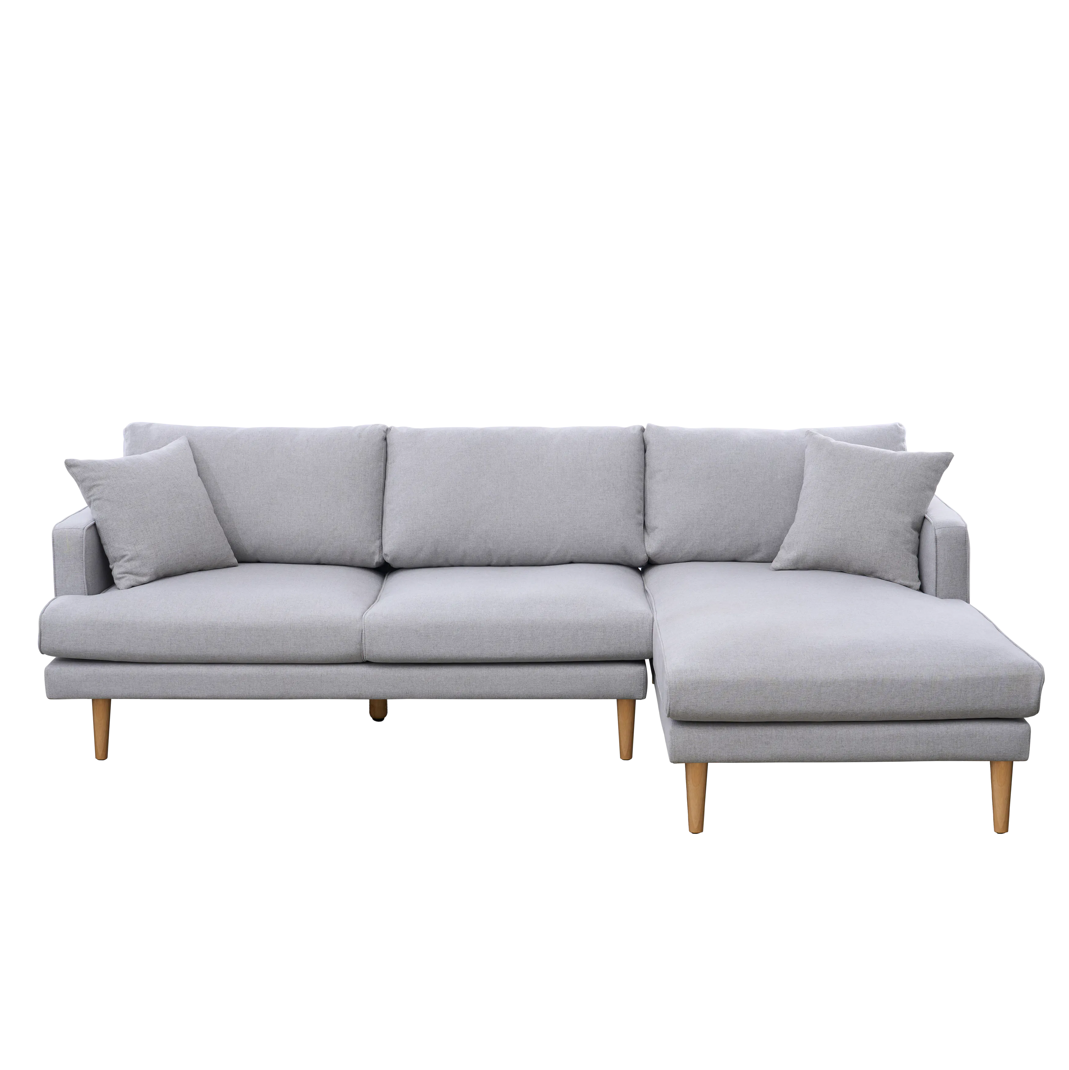 Declan L-Shaped Sofa - Oak, Slate