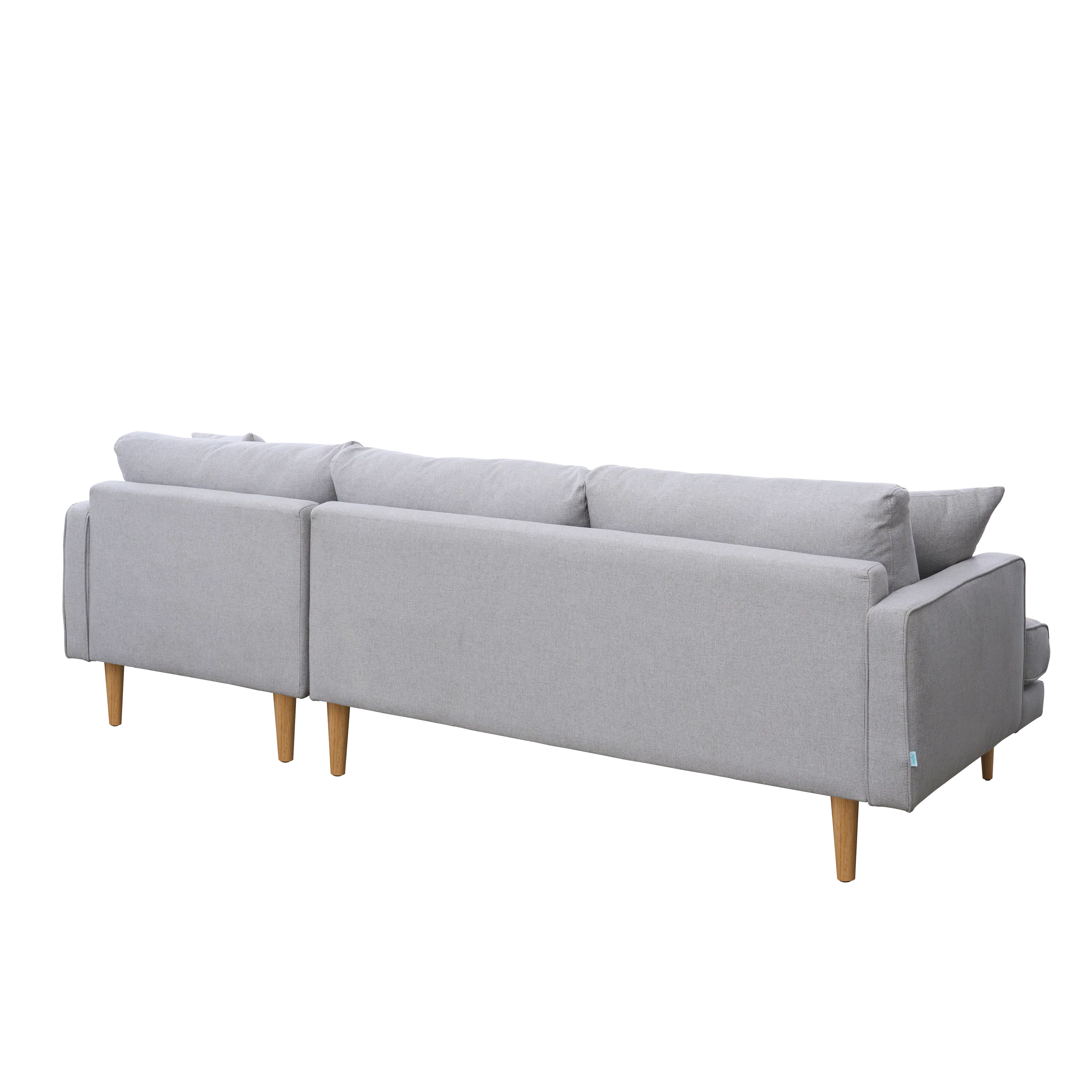 Declan L-Shaped Sofa - Oak, Slate - 7