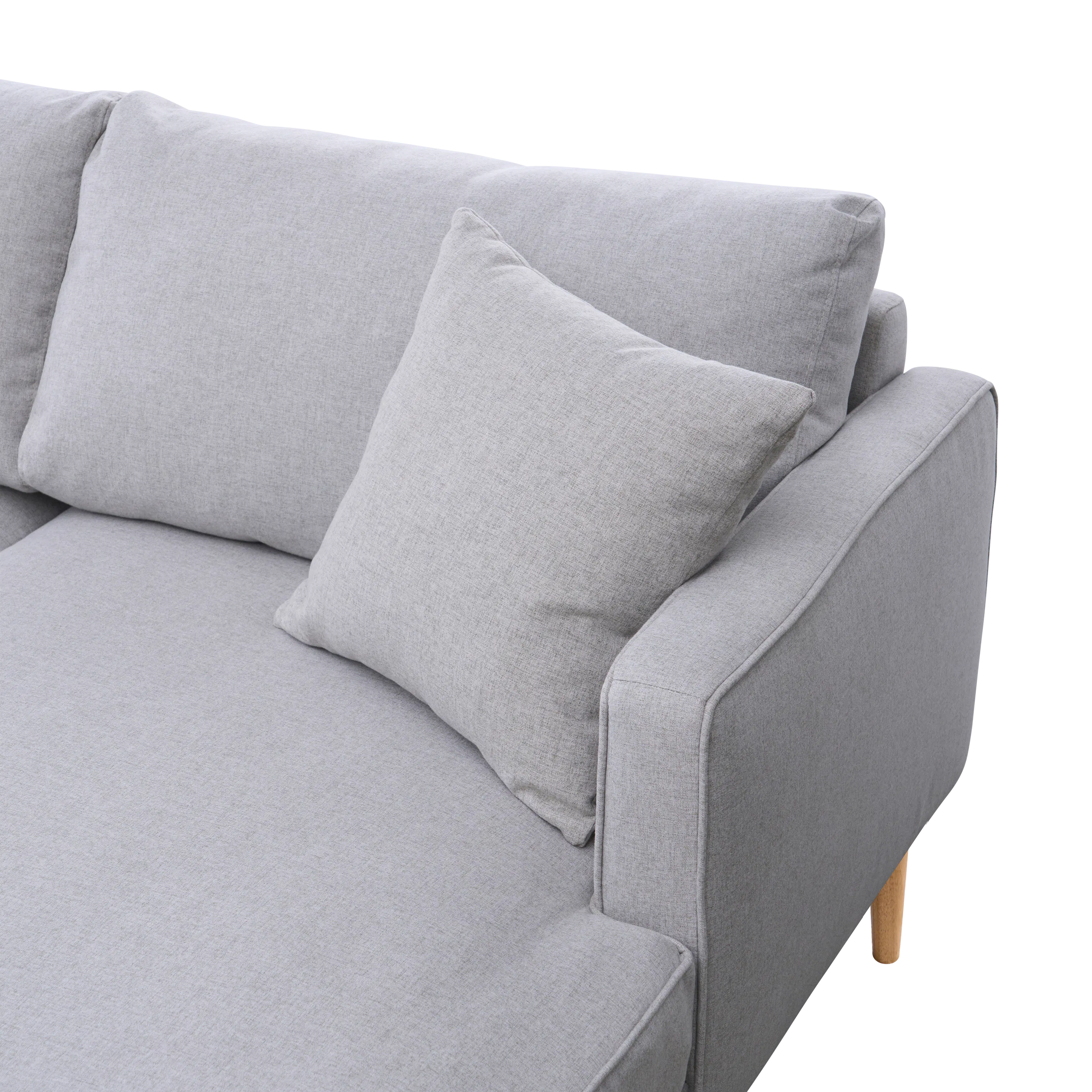 Declan L-Shaped Sofa - Oak, Slate - 10