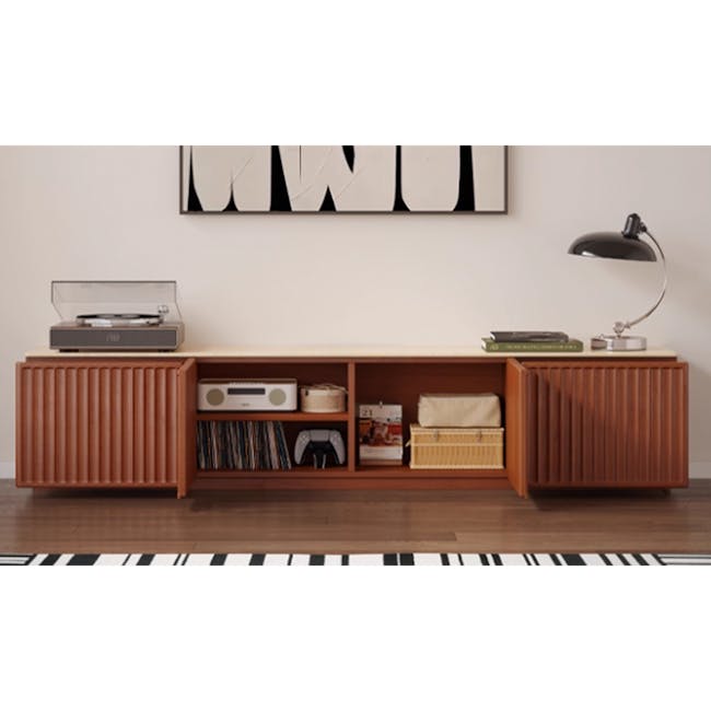 Ceya TV Console 2m - Travertine (Sintered Stone) - 3