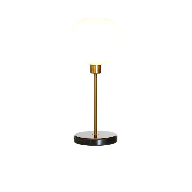 Kordi Table Lamp - 2 - Golden lamp with frosted glass shade, sleek design, modern aesthetic, elegant lighting fixture