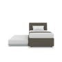 Excel Super Single Trundle Bed - Dark Taupe (Faux Leather) - 2