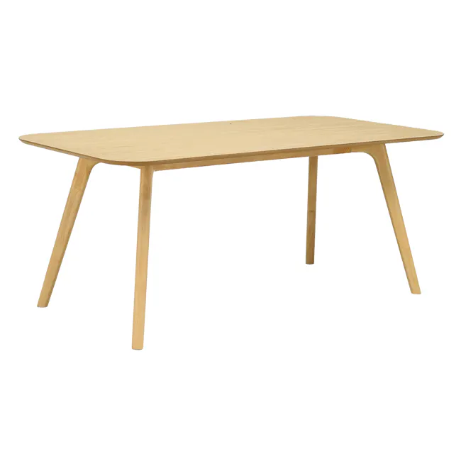 Roden Dining Table 1.8m in Natural with 4 Imogen Dining Chair in Natural, Dolphin Grey (Fabric) - 11 - Wooden table with