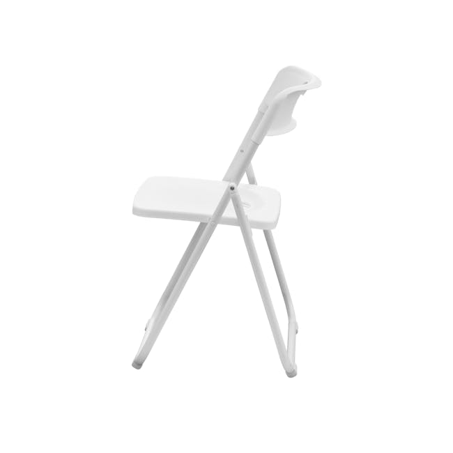 Nixon Folding Chair - White - 3 - Folding chair, white folding chair, minimalist chair, modern chair, portable chair