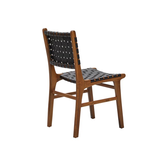 Maddox Dining Chair - Cocoa, Black (Genuine Leather) - 3