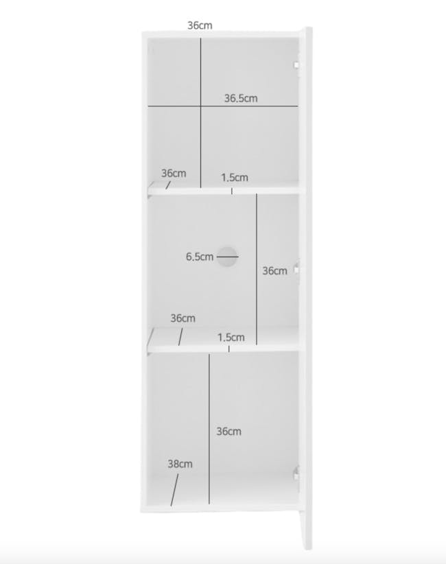 Fikk 1 Door Tall Cabinet - White - 8