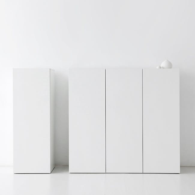Fikk 1 Door Tall Cabinet - White - 7