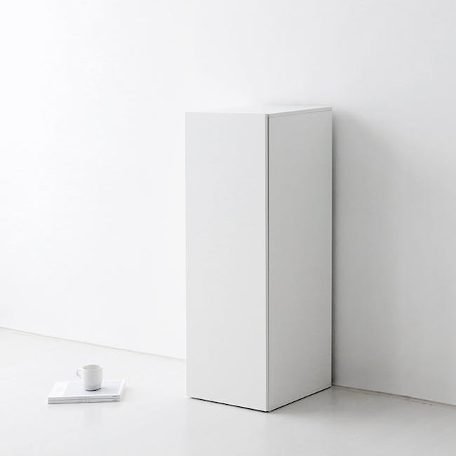 Fikk 1 Door Tall Cabinet - White - 4