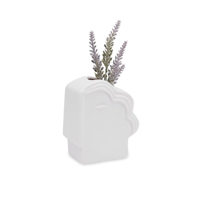 Abstract Gentlemen Head Porcelain Vase - White - 0
