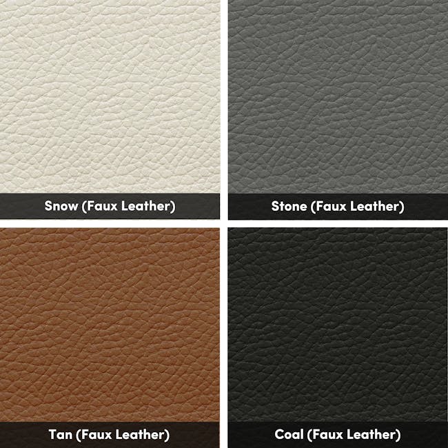 ESSENTIALS King Storage Bed - Snow (Faux leather) - 12 - Creamy, textured faux leather, Light beige faux leather, Dark gray