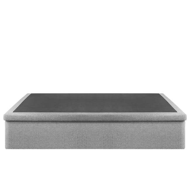 ESSENTIALS King Storage Bed - Snow (Faux leather) - 2 - Modern minimalist sofa, sleek design, gray fabric upholstery