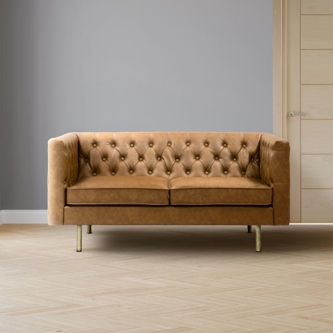 Cadencia 2 Seater Sofa - Tan (Faux Leather) - 1