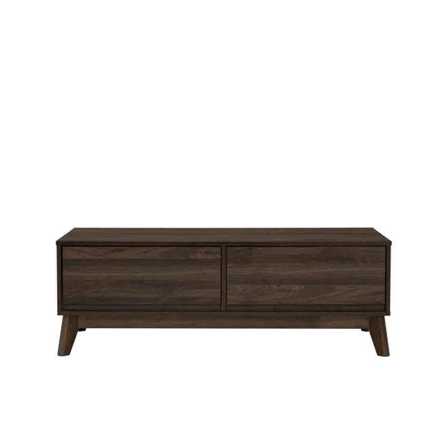 Herschel Coffee Table - Walnut - 1 - Dark wood side table, minimalist design, rectangular shape, wooden finish, natural