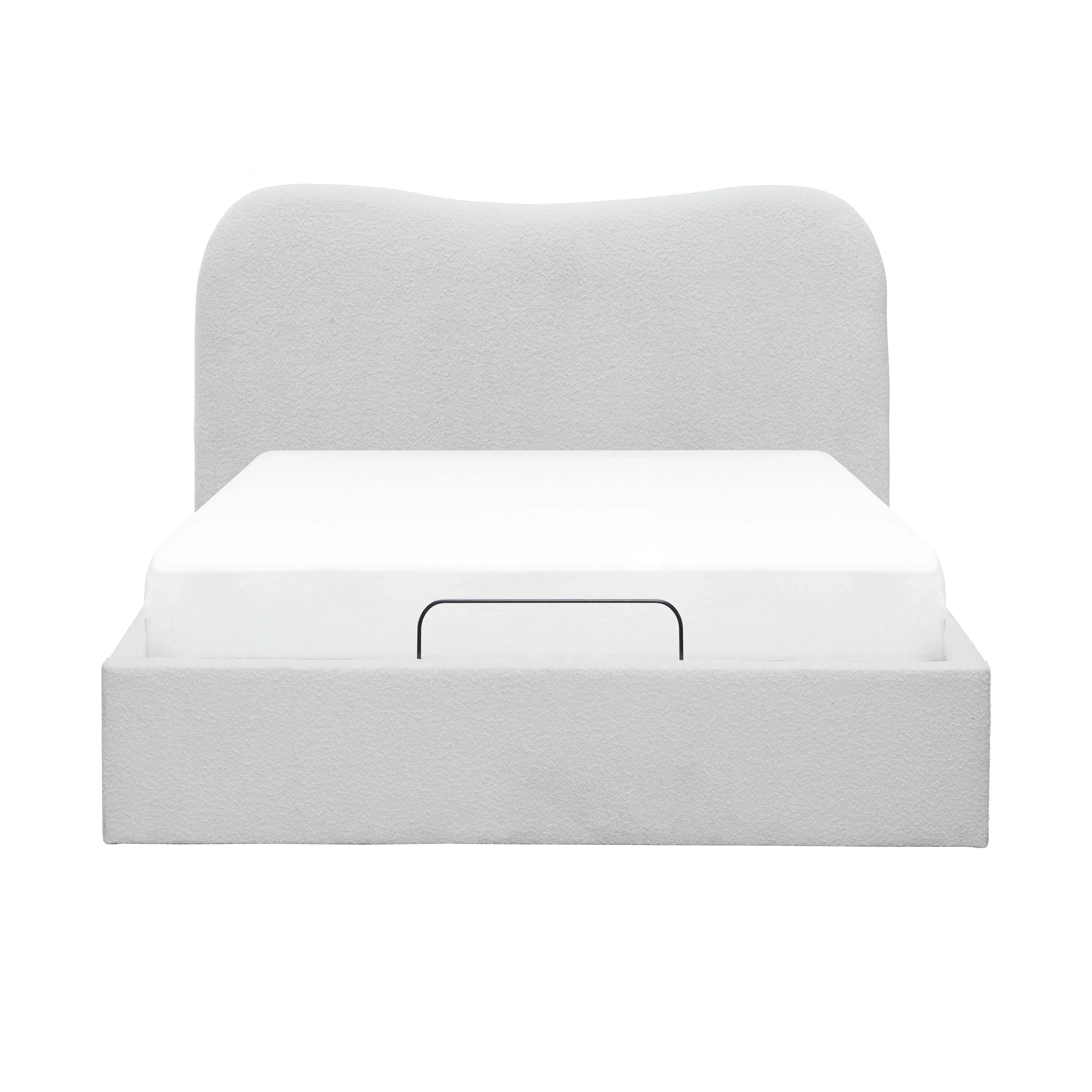 Lyra Queen Bed - Grey Boucle (frame only) - 11