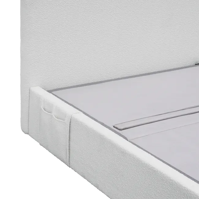 Lyra Queen Bed - Grey Boucle (frame only) - 7