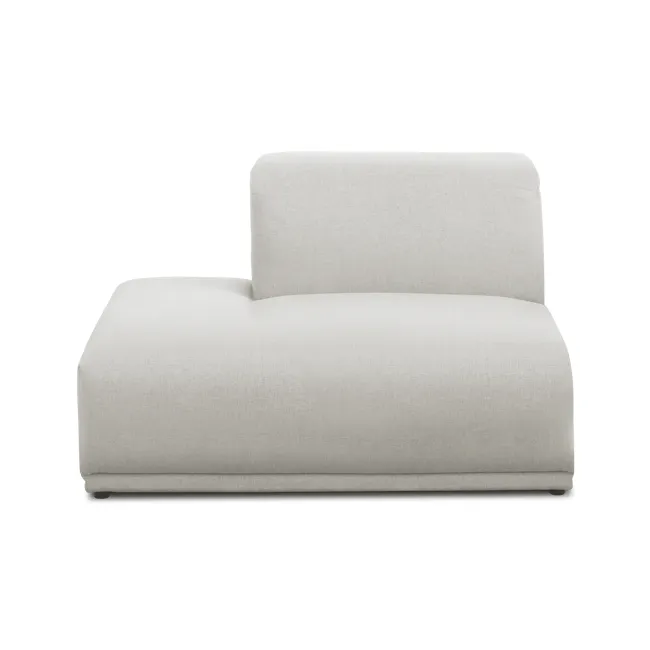 Milan 3 Seater Extended Sofa - Ivory (Fabric) - 13 - Modern minimalist sofa, light gray fabric, clean lines, comfortable