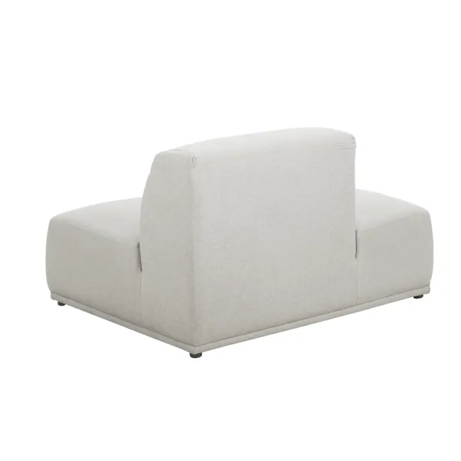 Milan 3 Seater Extended Sofa - Ivory (Fabric) - 14 - Modern minimalist sofa, light gray fabric, sleek design, comfortable