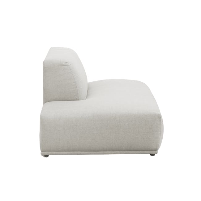 Milan 3 Seater Extended Sofa - Ivory (Fabric) - 15 - Modern minimalist sofa, light gray fabric, ergonomic design