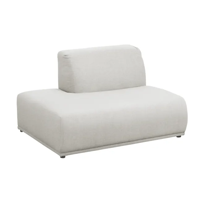 Milan 3 Seater Extended Sofa - Ivory (Fabric) - 18 - Modern minimalist sofa, light gray fabric, comfortable seating, sleek