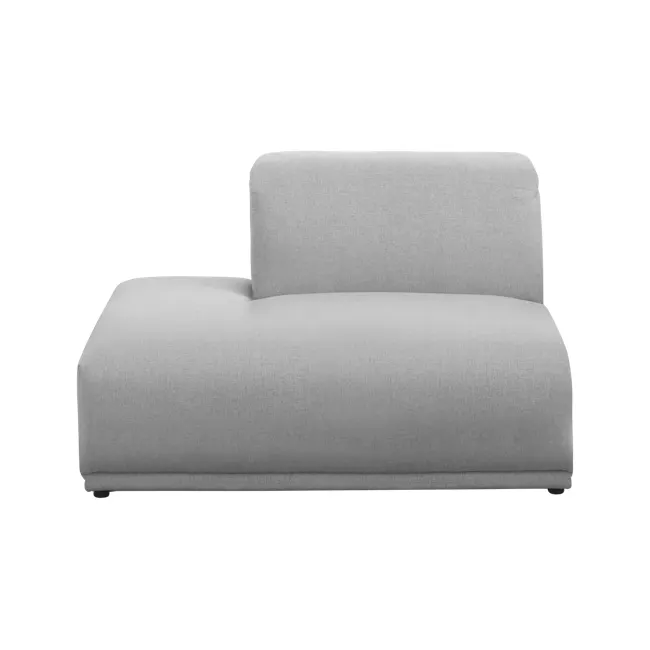 Milan 3 Seater Extended Sofa - Slate (Fabric) - 3 - Modern gray upholstered sofa, minimalist design, neutral color palette