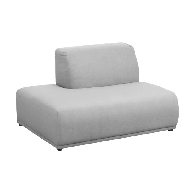 Milan 3 Seater Extended Sofa - Slate (Fabric) - 4 - Modern minimalist sofa, light gray fabric, ergonomic design, comfortable