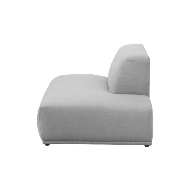 Milan 3 Seater Extended Sofa - Slate (Fabric) - 7 - Modern minimalist sofa, light gray fabric, sleek design, comfortable