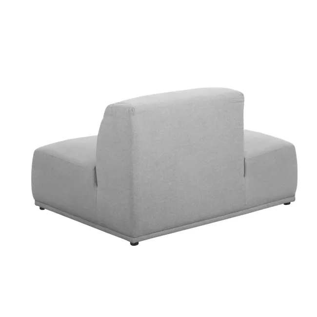 Milan 3 Seater Extended Sofa - Slate (Fabric) - 6 - Modern minimalist sofa, light gray fabric, ergonomic design, comfortable