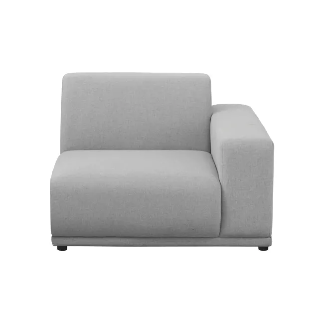Milan 3 Seater Extended Sofa - Slate (Fabric) - 9 - Modern gray sofa, minimalist design, upholstered fabric, sleek lines