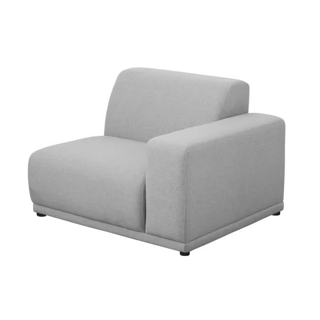 Milan 3 Seater Extended Sofa - Slate (Fabric) - 10 - Modern gray upholstered armchair, minimalist design, comfortable