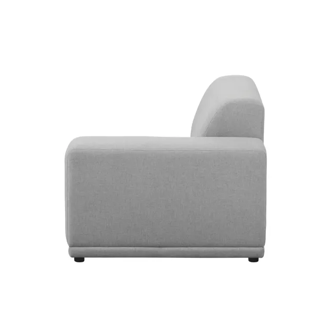 Milan 3 Seater Extended Sofa - Slate (Fabric) - 11 - Modern gray sofa, minimalist design, sleek fabric, comfortable seating