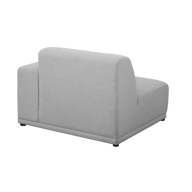 Milan 3 Seater Extended Sofa - Slate (Fabric) - 12 - Modern gray sofa, minimalist design, upholstered fabric, sleek lines