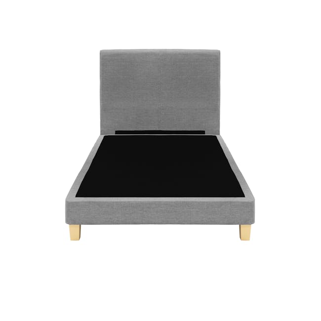 ESSENTIALS Single Headboard Divan Bed - Grey (Fabric) - 1