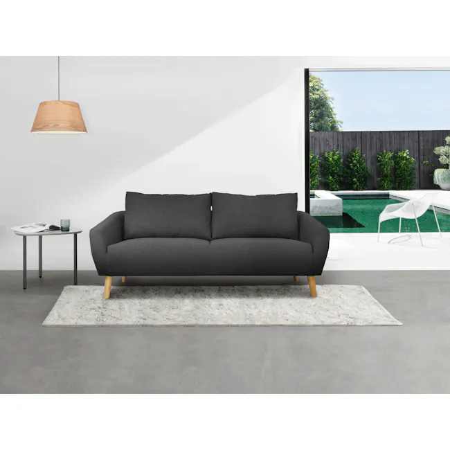 Hana 3 Seater Sofa with Hana Armchair - Charcoal - 18