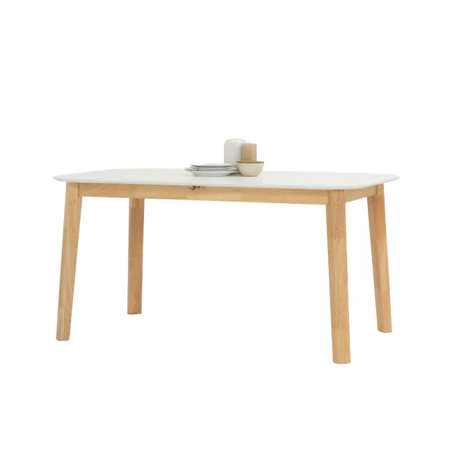 Waylen Extendable Dining Table 1.5m-1.95m - White, Natural - 10